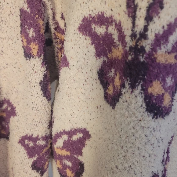POL Butterfly & Leopard Contrast Cardigan, NIB, MED, Peach/Purple, New Release🦋 - Picture 12 of 16